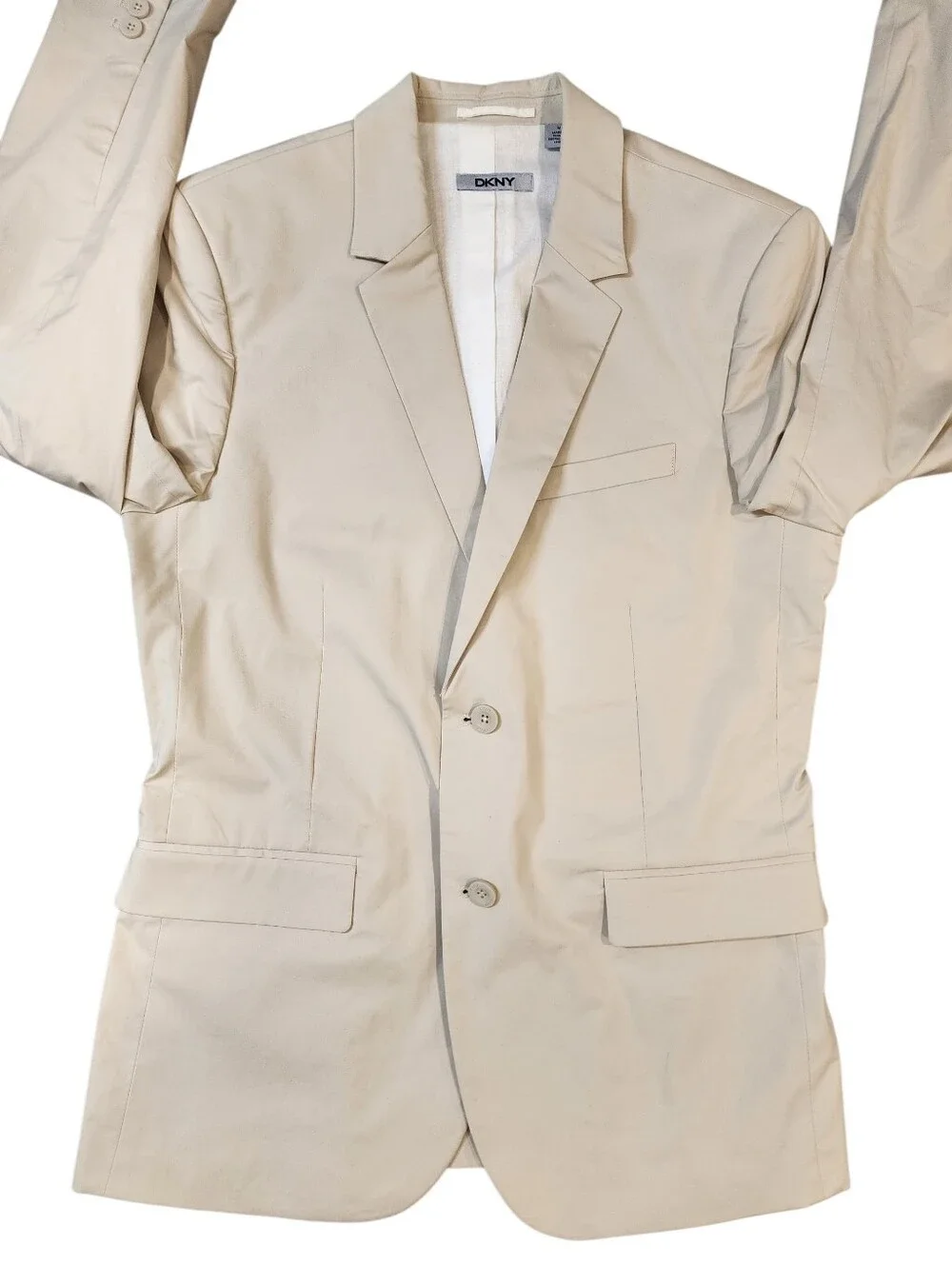 DKNY Men's Beige Two-Button Blazer Jacket Size Medium